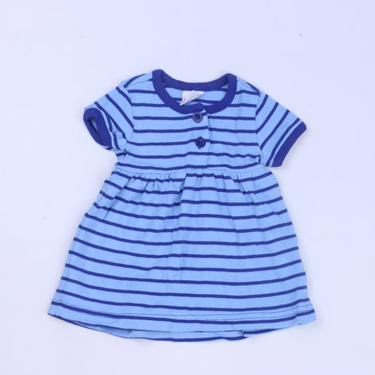 Hanna Andersson Girls Blue Stripe Dress Size: 0-3 Months Blue Stripe