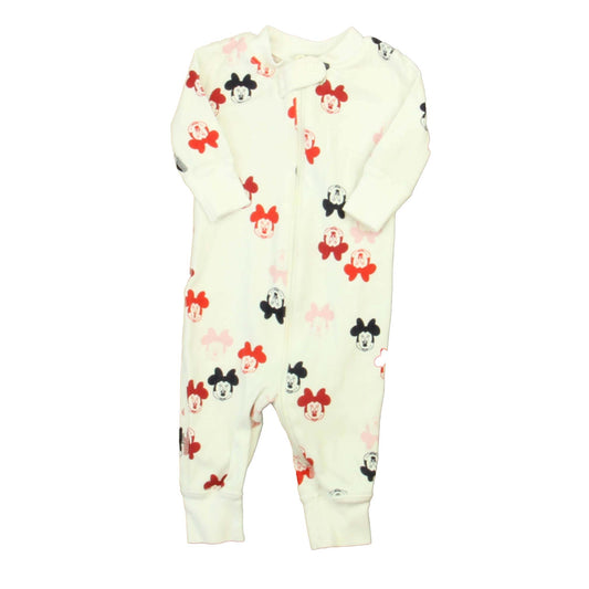 Hanna Andersson Girls White | Black | Red Minnie 1-piece Non-footed Pajamas Size: 0-3 Months White | Black | Red Minnie