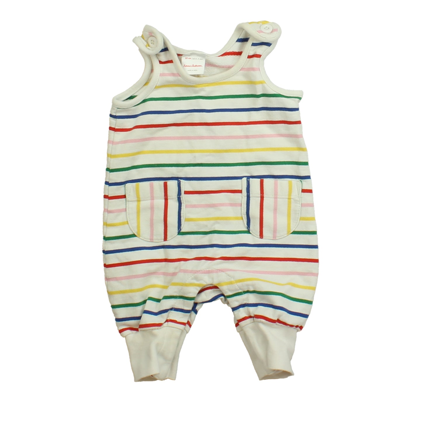 Hanna Andersson Girls White | Multi Stripes Romper Size: 0-3 Months