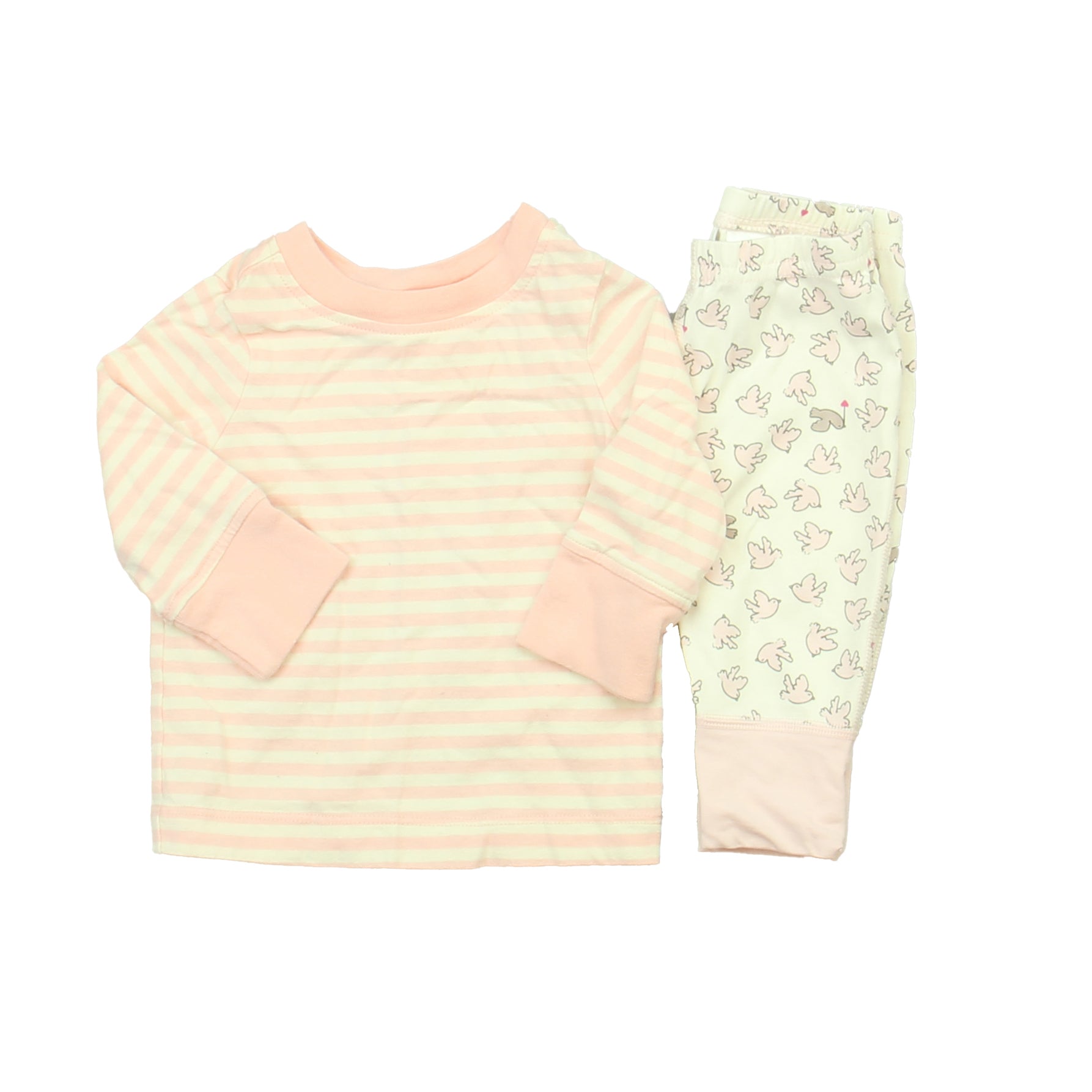 Hanna Andersson Girls Pink | White Apparel Sets Size: 0-6 Months Pink | White