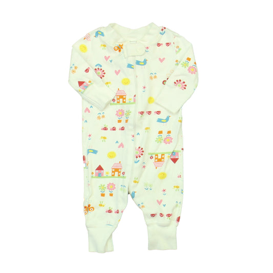 Hanna Andersson Girls White | Red | Pink 1-piece Non-footed Pajamas Size: 0-6 Months White | Red | Pink