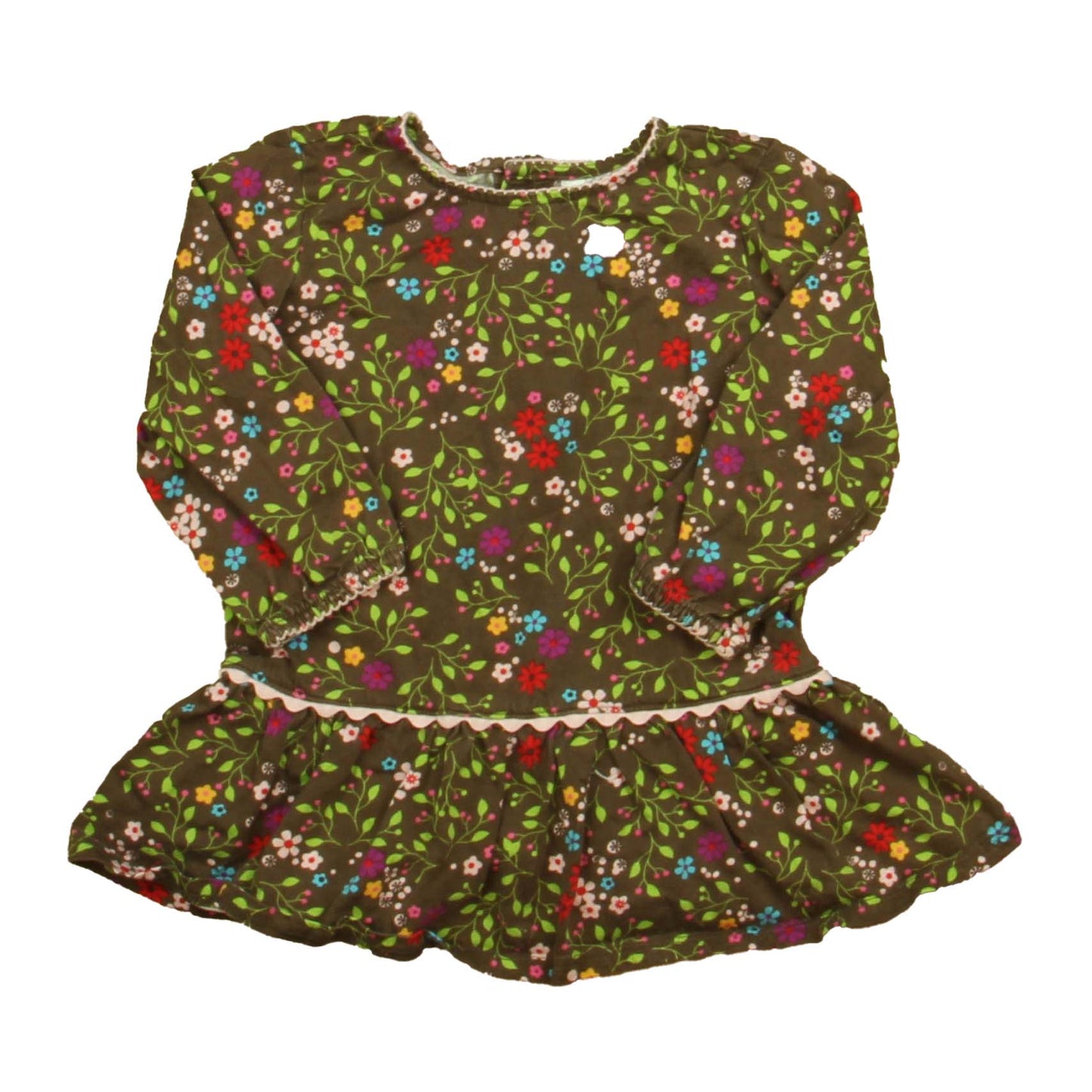Hanna Andersson Girls Brown Floral Dress Size: 12-18 Months Brown Floral