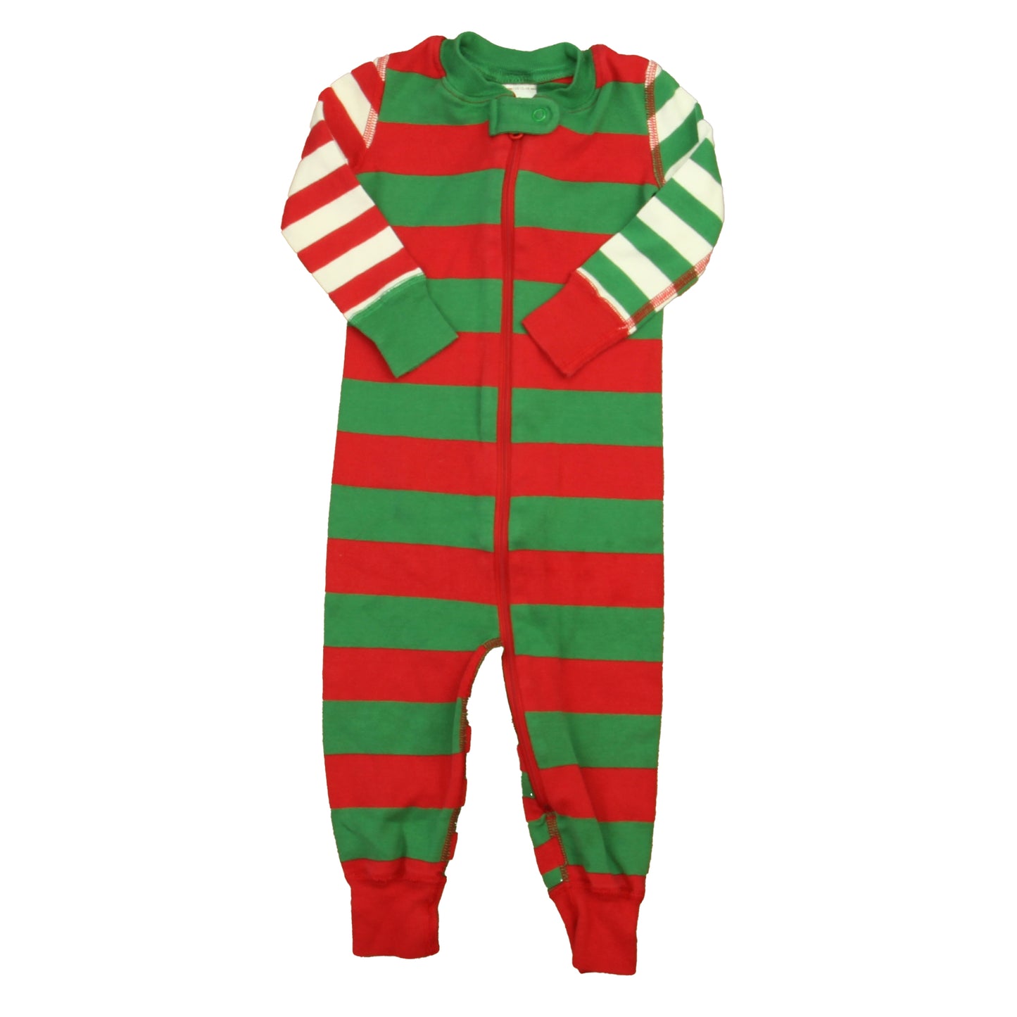 Pre-owned - Good: Hanna Andersson Unisex Red | Green 1-piece Non-footed Pajamas size: 12-18 Months