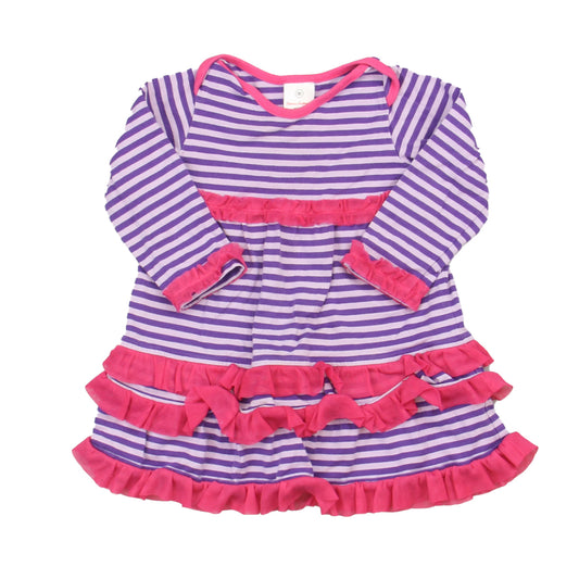 Hanna Andersson Girls Purple | Stripes Dress Size: 18-24 Months (80) Purple | Stripes