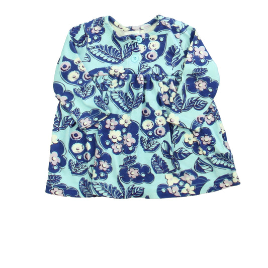 Hanna Andersson Girls Blue | Purple Floral Dress Size: 3-6 Months Blue | Purple Floral