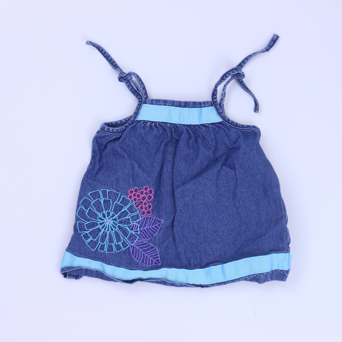 Hanna Andersson Girls Blue Dress Size: 3-6 Months Blue