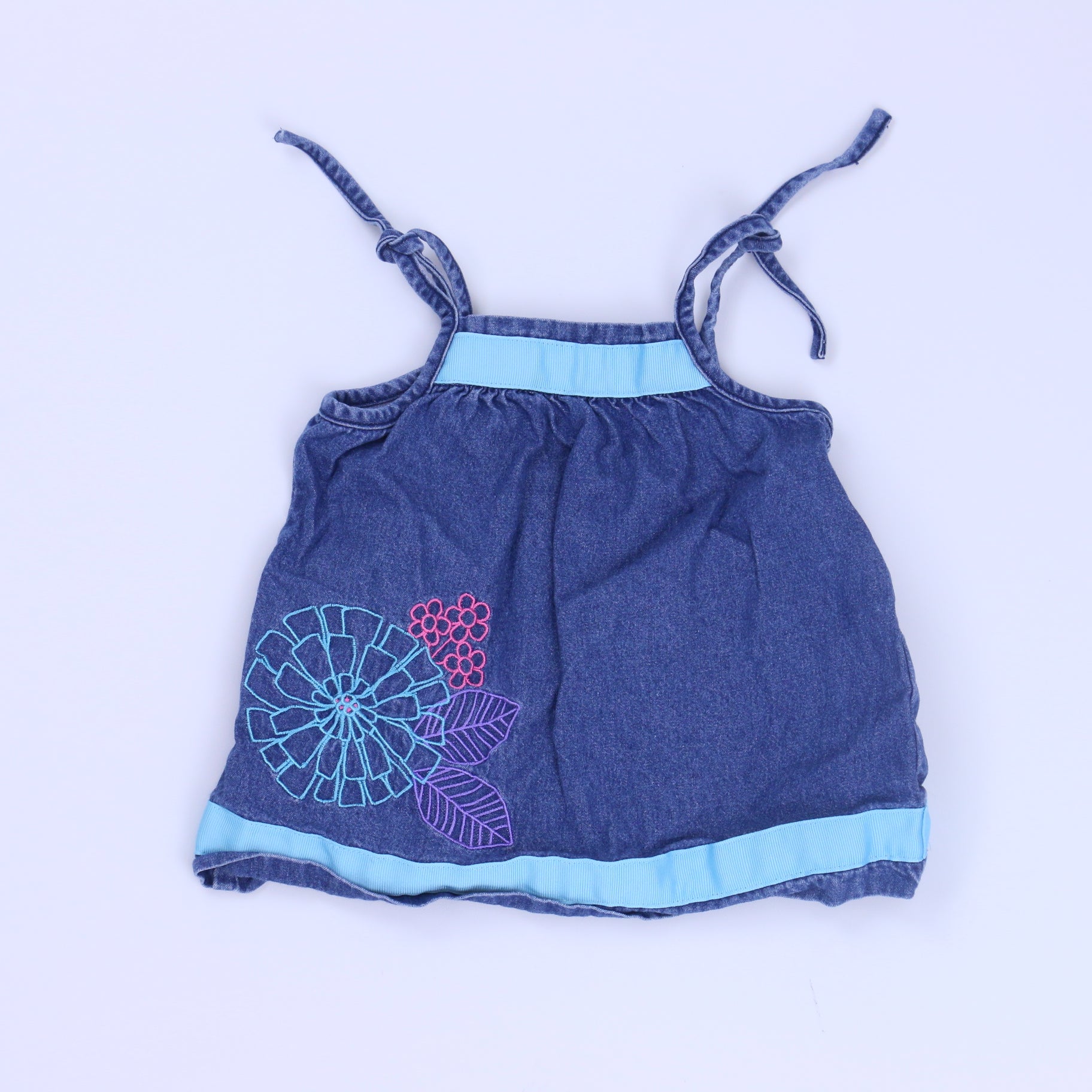 Hanna Andersson Girls Blue Dress Size: 3-6 Months Blue