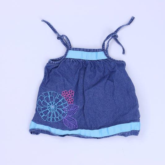 Hanna Andersson Girls Blue Dress Size: 3-6 Months Blue