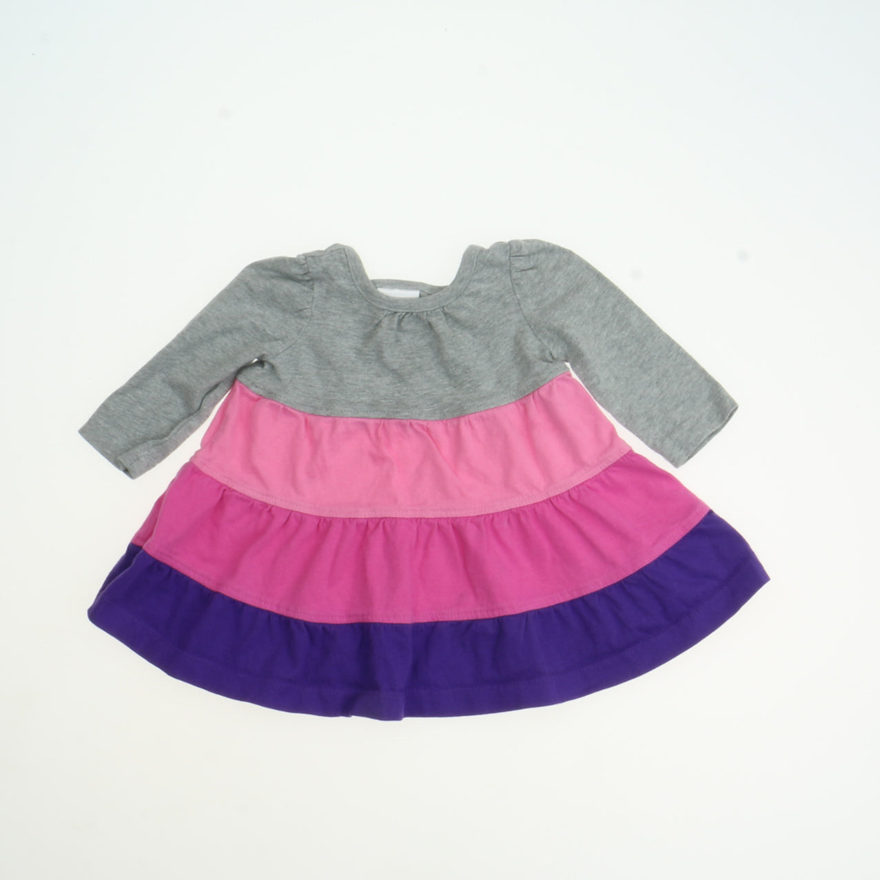 Hanna Andersson Girls Gray | Pink | Purple Dress Size: 3-6 Months Gray | Pink | Purple