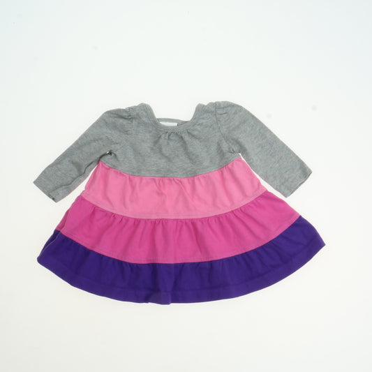 Hanna Andersson Girls Gray | Pink | Purple Dress Size: 3-6 Months Gray | Pink | Purple