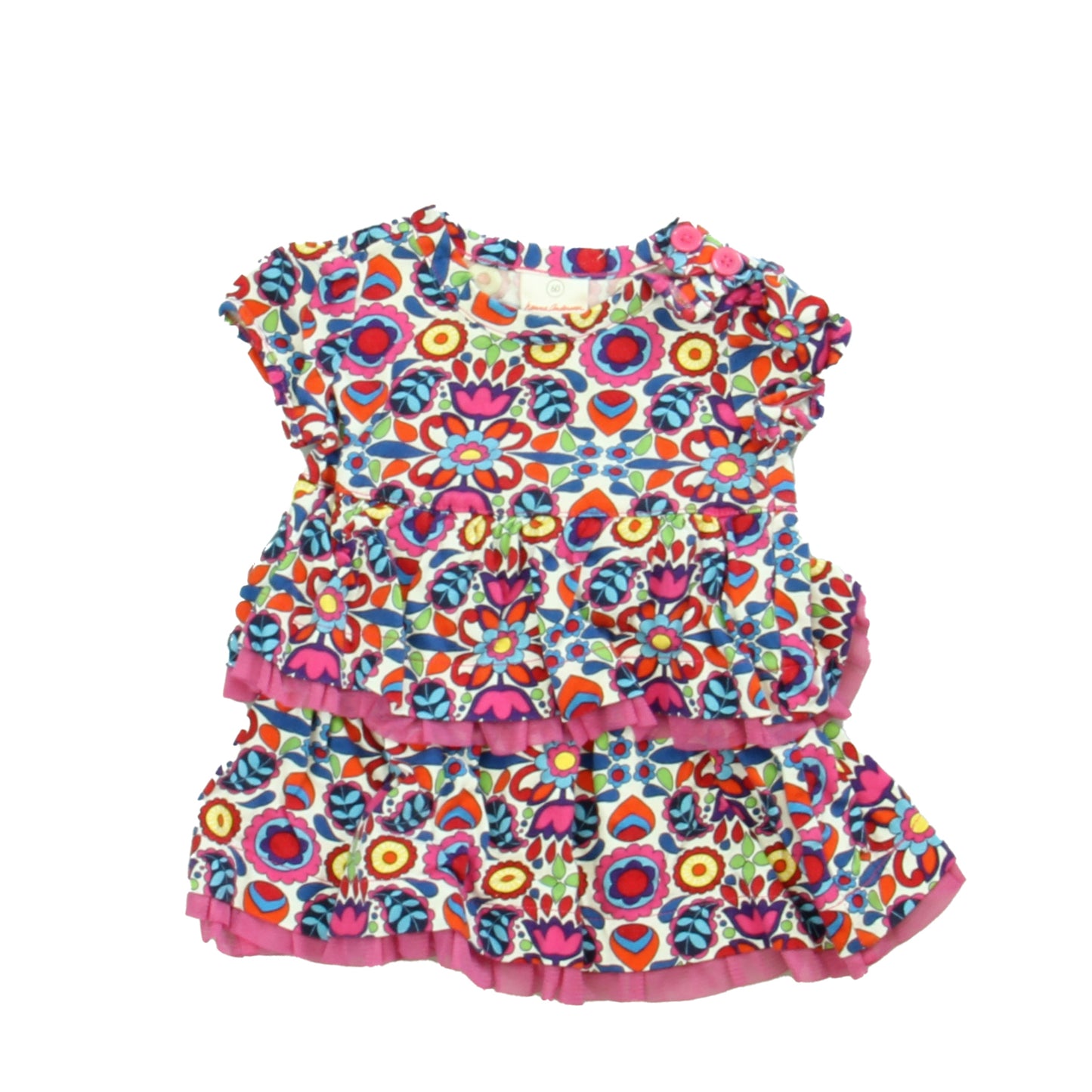 Hanna Andersson Girls Pink | Blue Dress Size: 3-6 Months