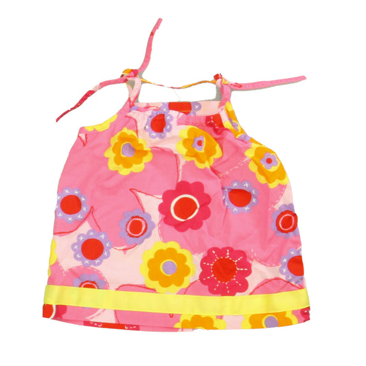 Hanna Andersson Girls Pink Floral Dress Size: 3-6 Months Pink Floral
