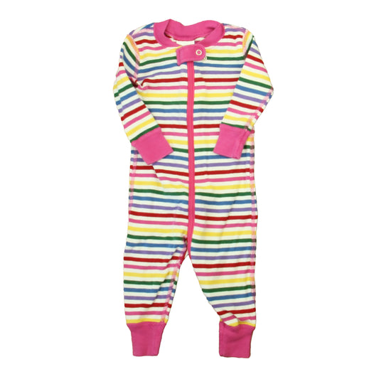 Hanna Andersson Girls Pink Multi Stripe 1-piece Non-footed Pajamas Size: 3-6 Months