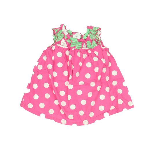 Hanna Andersson Girls Pink Polka Dot Dress Size: 3-6 Months