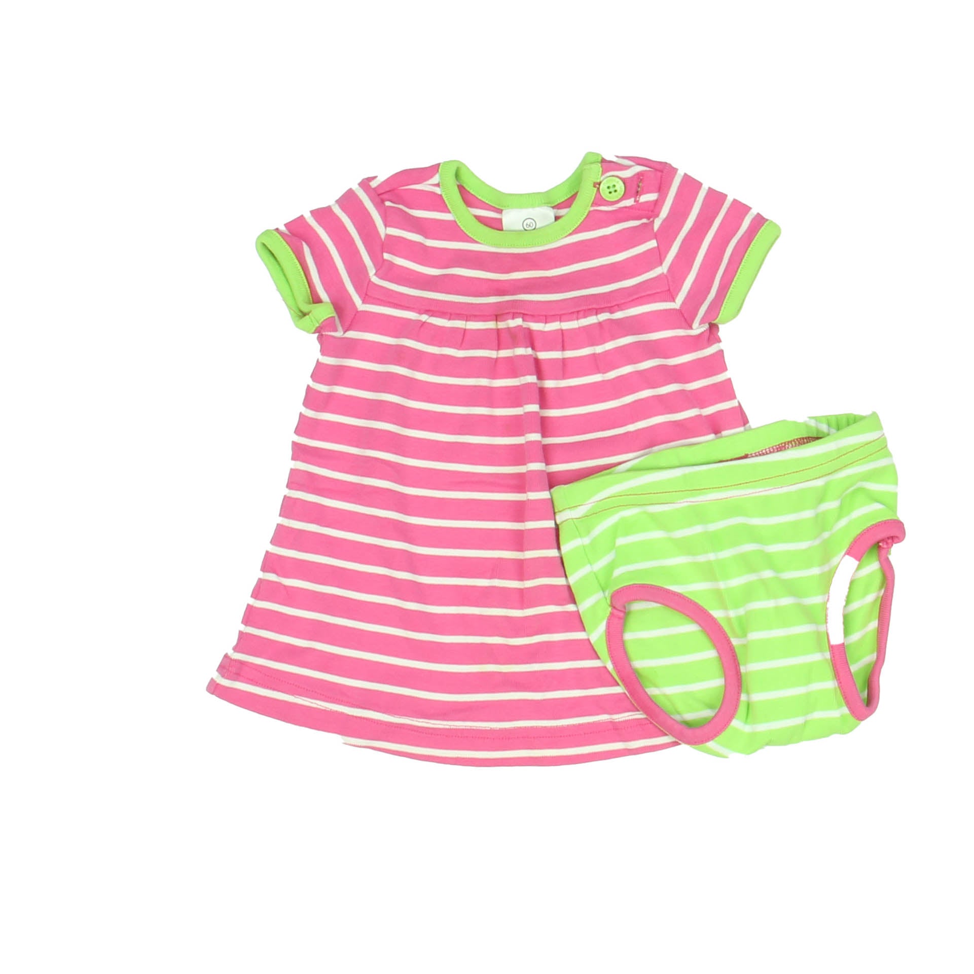 Hanna Andersson Girls Pink Stripe Dress Size: 3-6 Months Pink Stripe