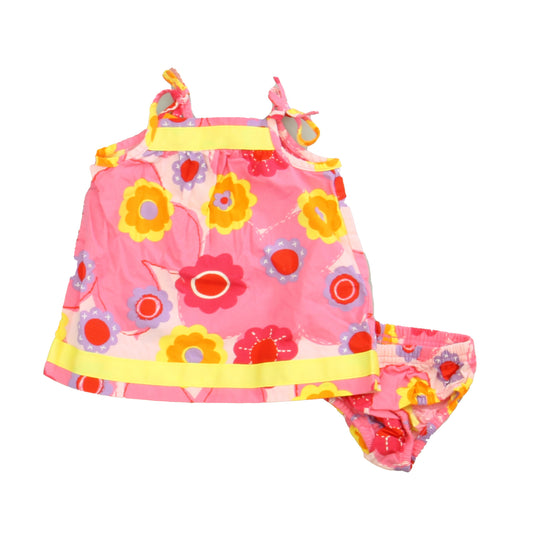 Hanna Andersson Girls Pink | Yellow | Red Dress Size: 3-6 Months Pink | Yellow | Red