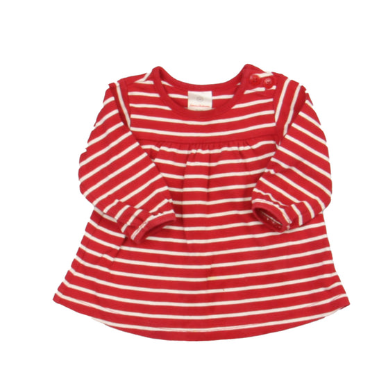 Hanna Andersson Girls Red Stripe Dress Size: 3-6 Months