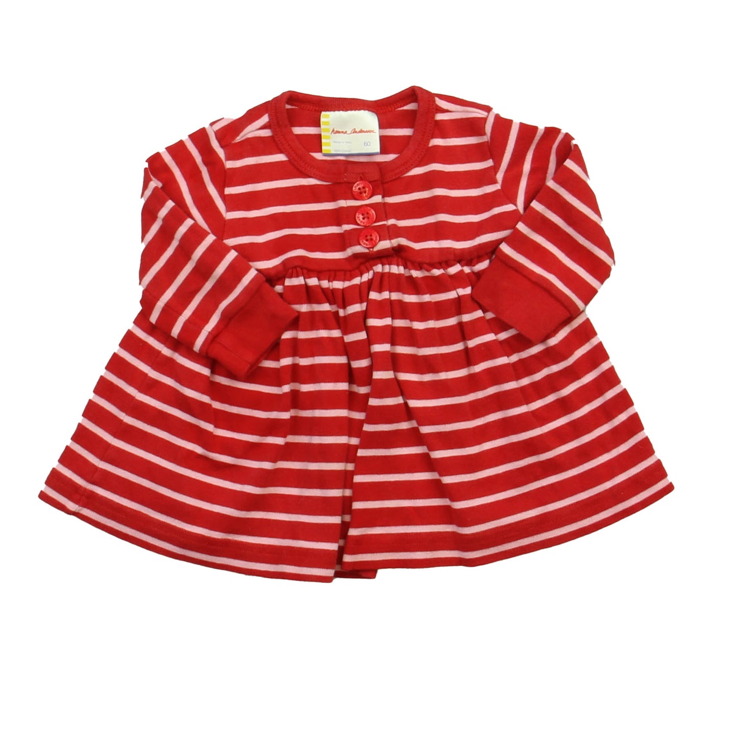 Hanna Andersson Girls Red Stripe Dress Size: 3-6 Months Red Stripe