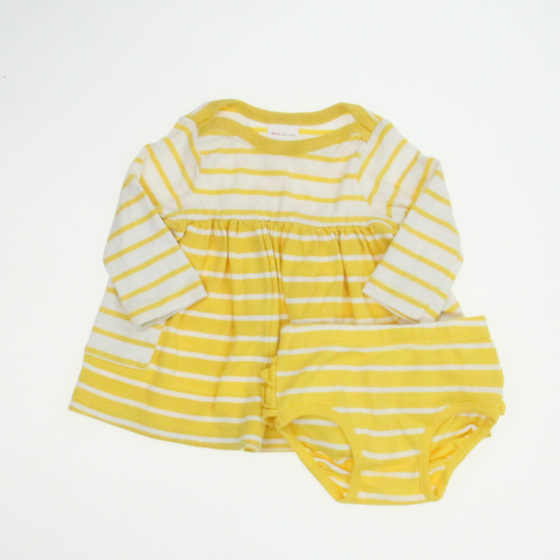 Hanna Andersson Girls Yellow Stripe Dress Size: 3-6 Months Yellow Stripe