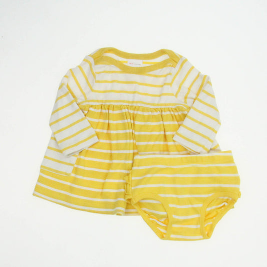 Hanna Andersson Girls Yellow Stripe Dress Size: 3-6 Months