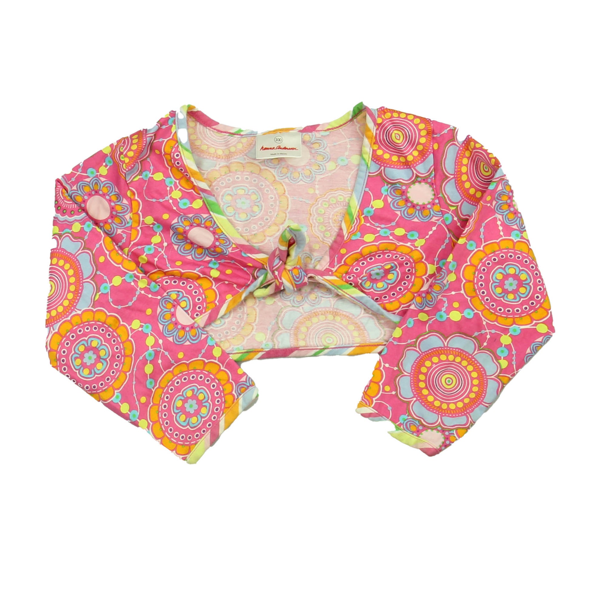 Hanna Andersson Girls Pink Multi Cardigan Size: 4T Pink Multi