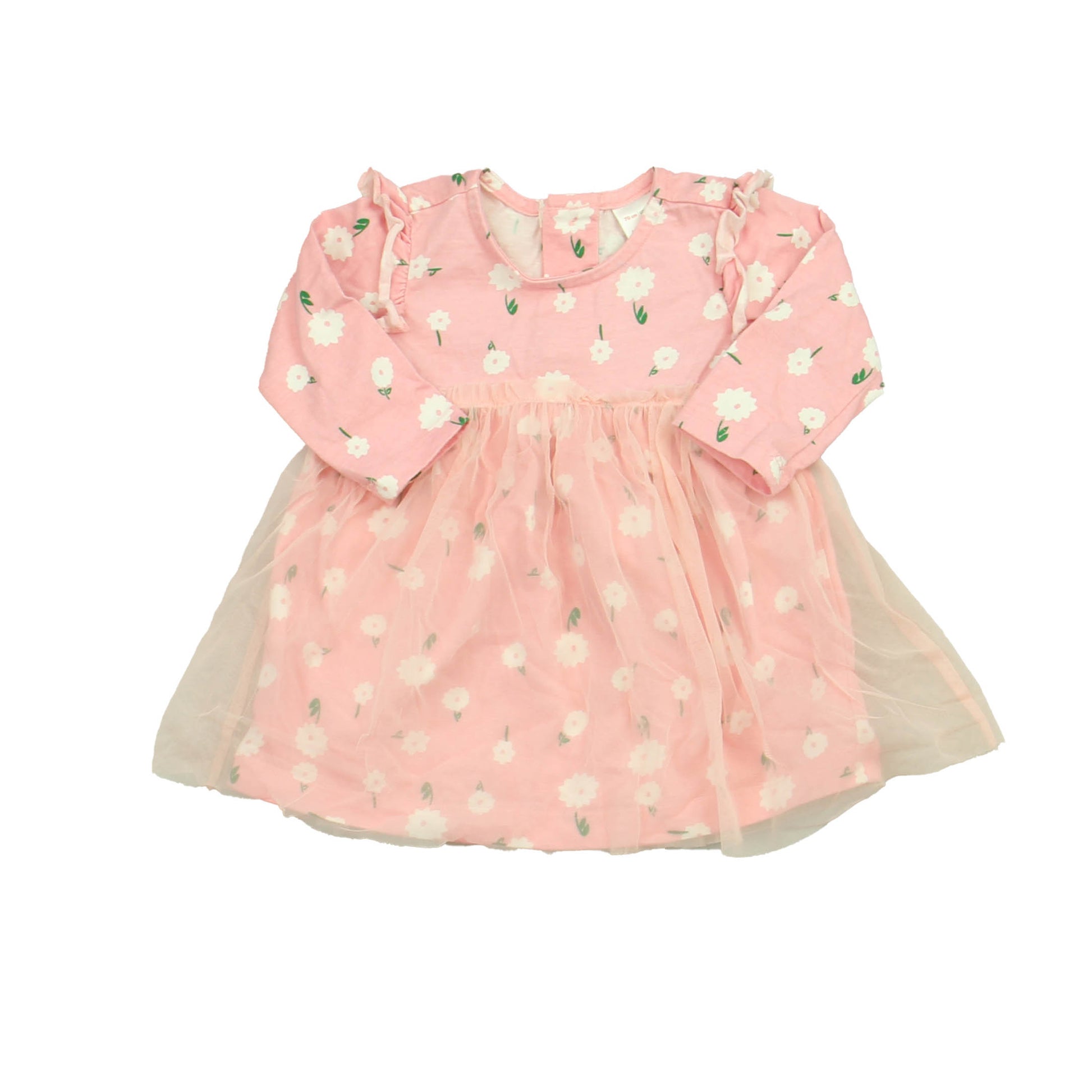 Hanna Andersson Girls Pink | Flowers Dress Size: 6-12 Months (70) Pink | Flowers