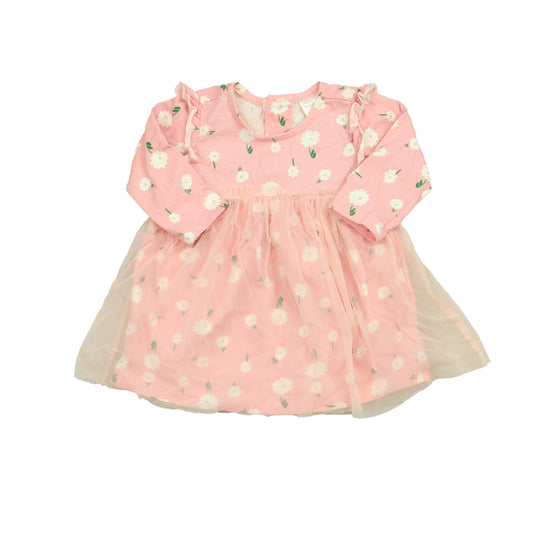 Hanna Andersson Girls Pink | Flowers Dress Size: 6-12 Months (70) Pink | Flowers