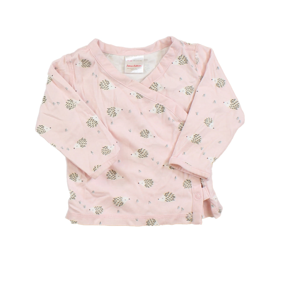 Hanna Andersson Girls Pink | Hedgehog Long Sleeve Shirt Size: 6-12 Months Pink | Hedgehog