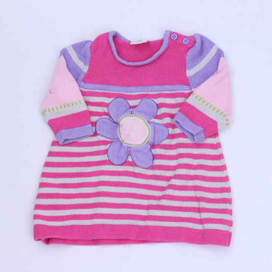 Hanna Andersson Girls Pink Stripe Sweater Dress Size: 6-12 Months Pink Stripe