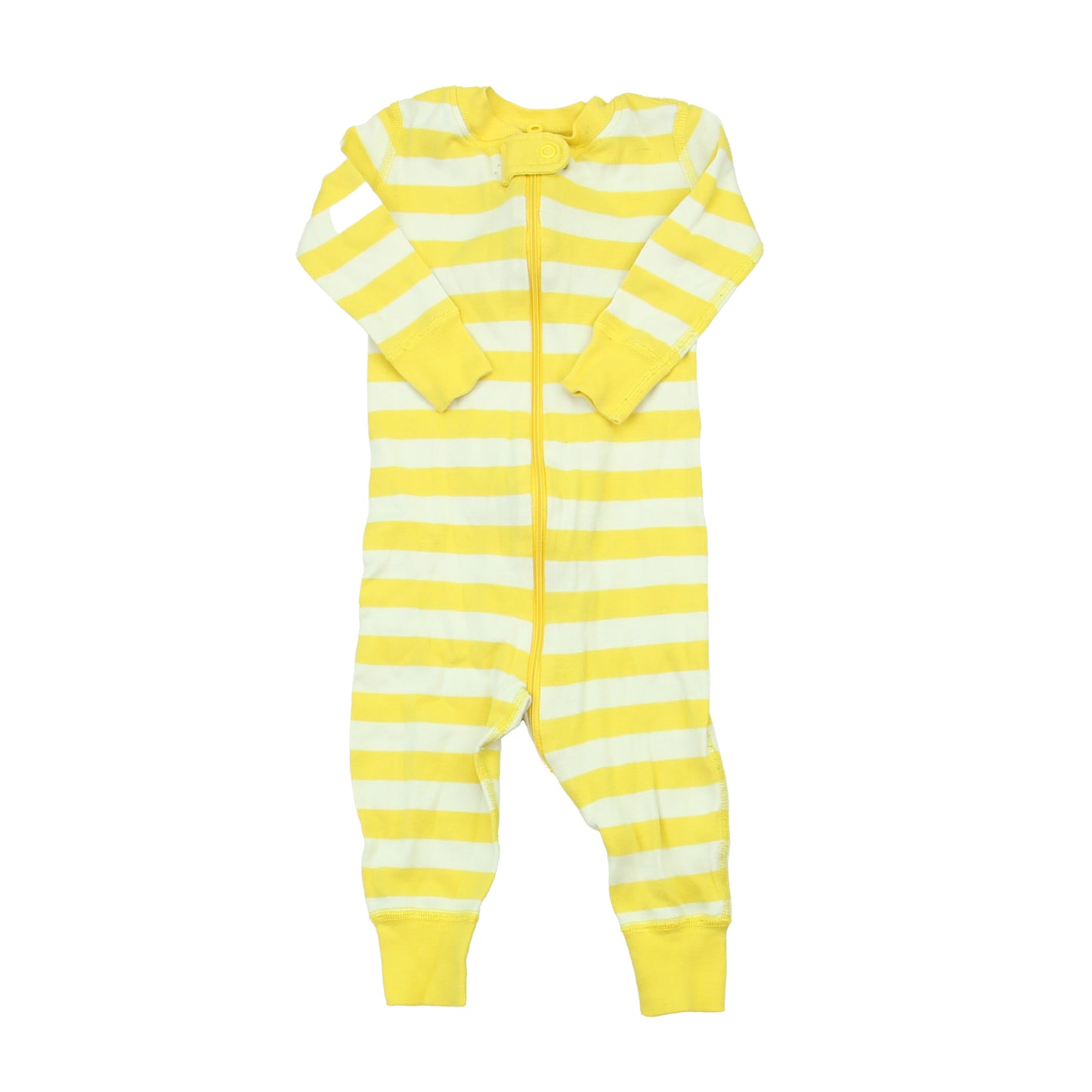 Hanna Andersson Unisex Yellow Stripe 1-piece Non-footed Pajamas Size: 6-12 Months