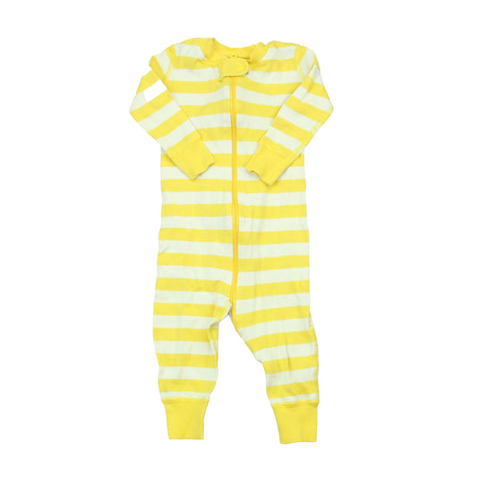 Hanna Andersson Unisex Yellow Stripe 1-piece Non-footed Pajamas Size: 6-12 Months