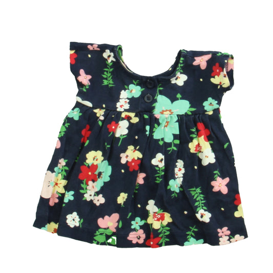 Hanna Andersson Girls Navy Floral Dress Size: 6-12 Motnhs Navy Floral