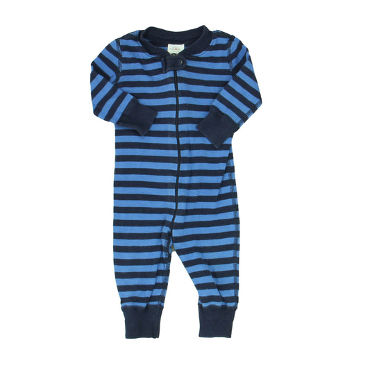 Hanna Andersson Boys Blue Stripe 1-piece Non-footed Pajamas Size: 6-9 Months Blue Stripe