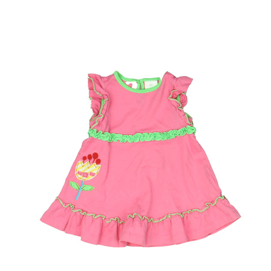 Hanna Andersson Girls Pink | Green Dress Size: 6-12 Months (70cm) Pink | Green