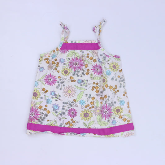 Hanna Andersson Girls White Floral Dress Size: 6-12 Months (70cm) White Floral