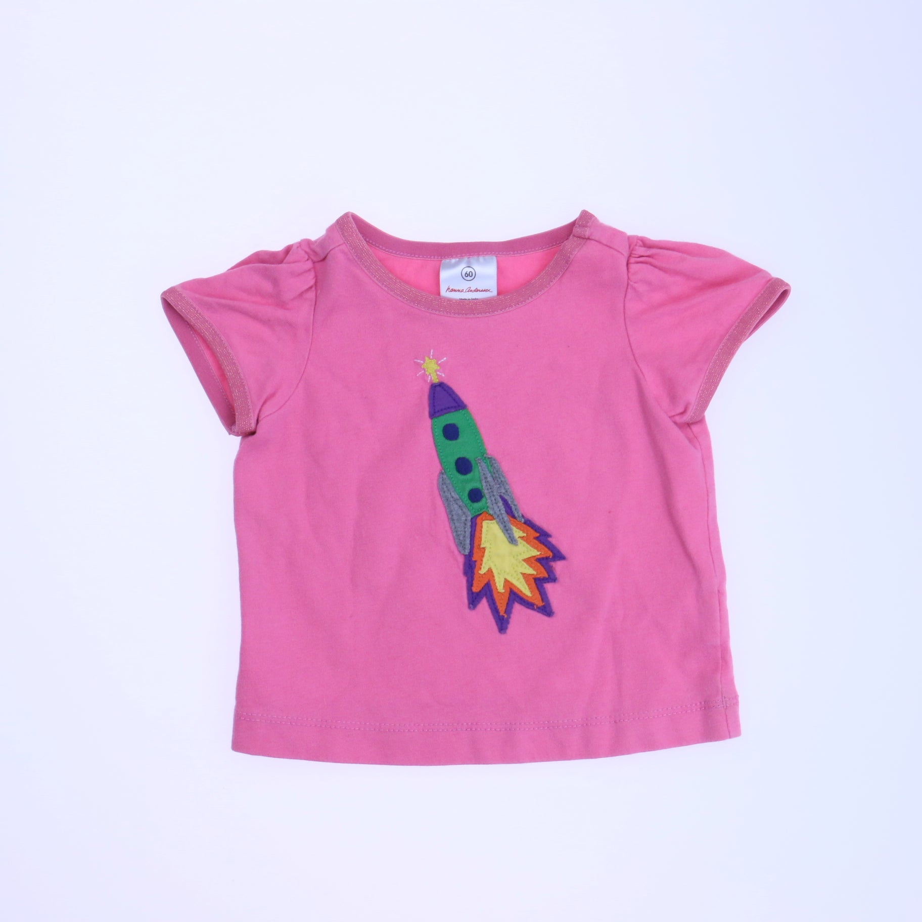 Hanna Andersson Girls Pink T-Shirt Size: EU 60 (6-12 Months) Pink