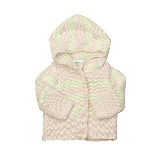Hanna Andersson Girls Pink | White | Stripes Cardigan Size: New Born