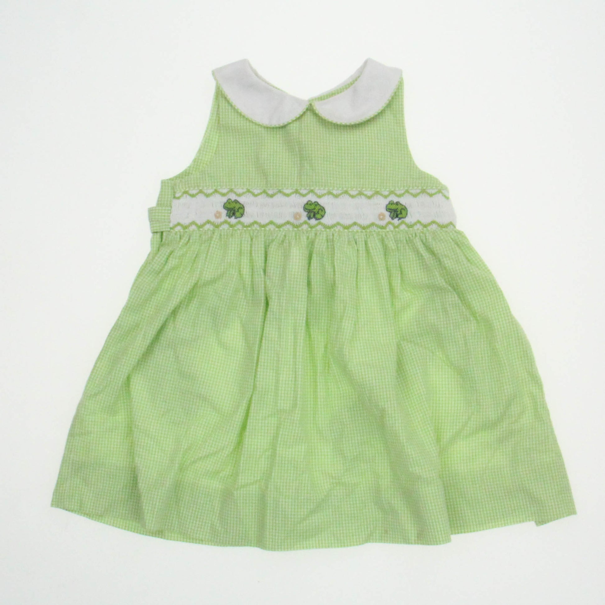 Hartstrings Girls Green | White Dress Size: 12 Months Green | White