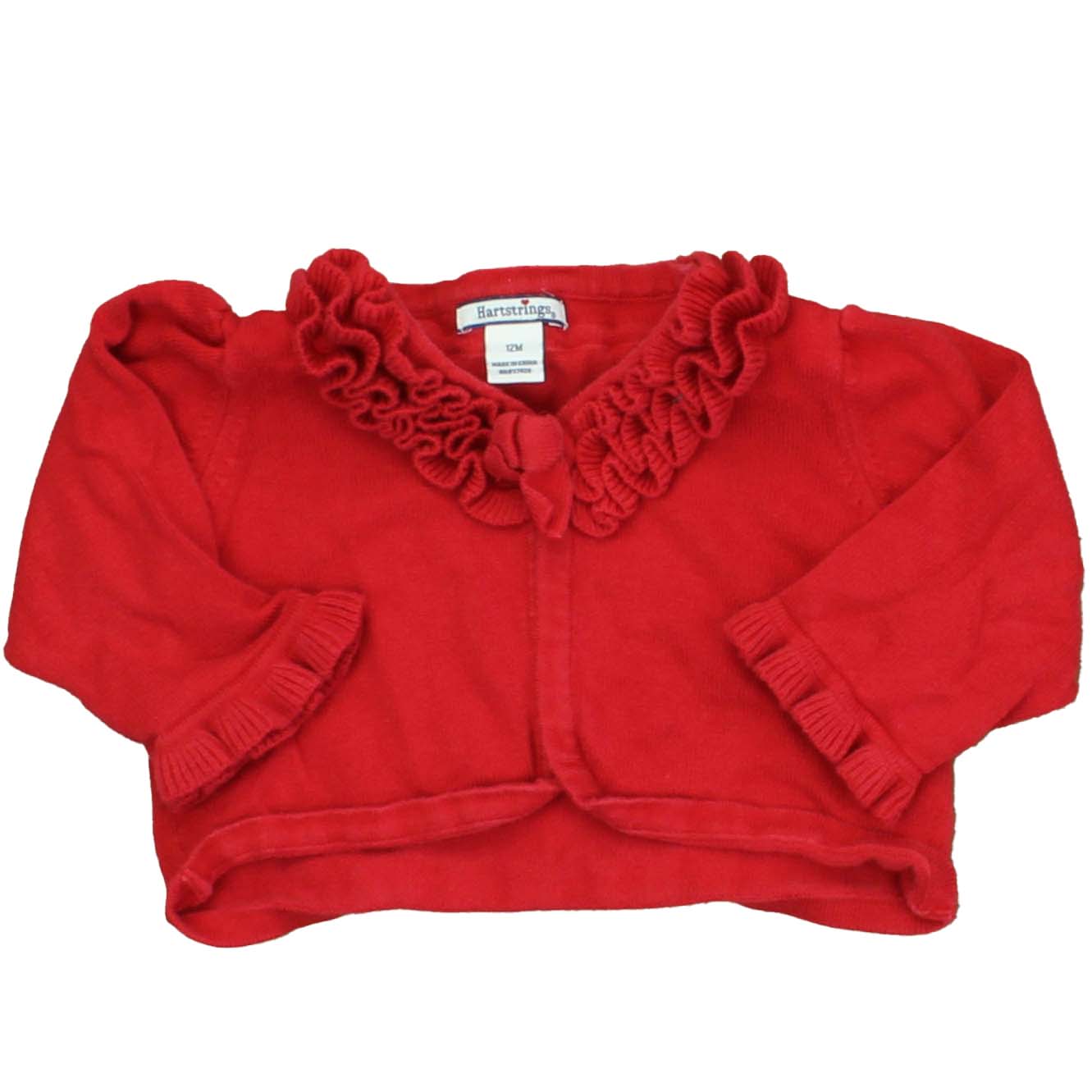 Hartstrings Girls Red Cardigan Size: 12 Months Red