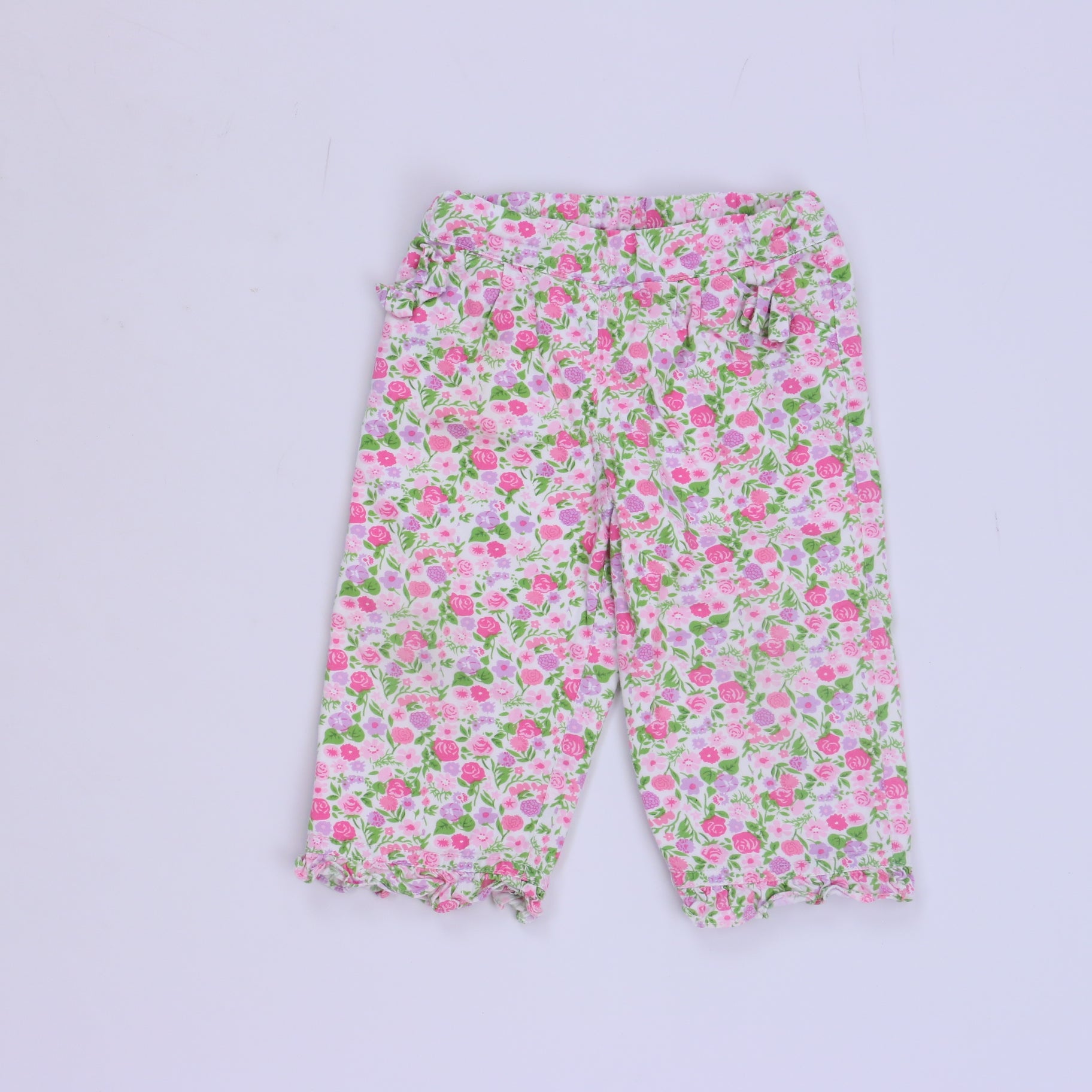 Hartstrings Girls White Floral Pants Size: 12 Months White Floral