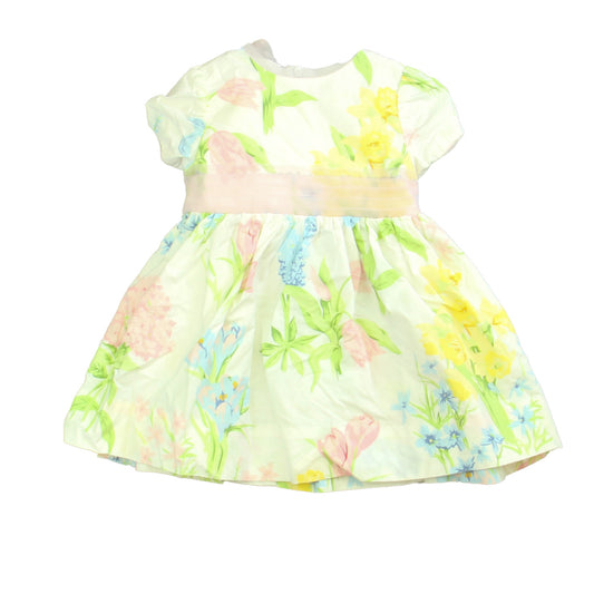 Hartstrings Girls White | Pink Floral Dress Size: 12 Months White | Pink Floral