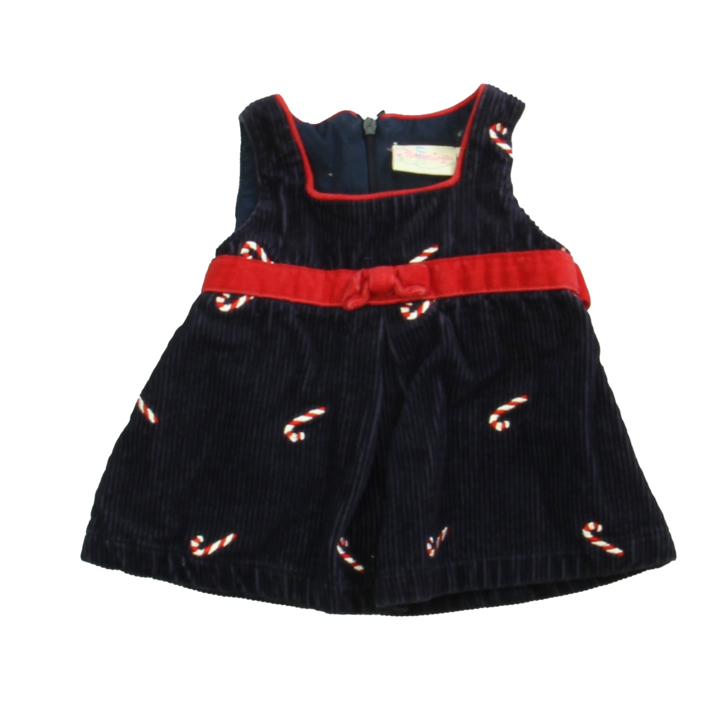 Hartstrings Girls Navy | Red Candy Cane Jumper Size: 3-6 Months Navy | Red Candy Cane