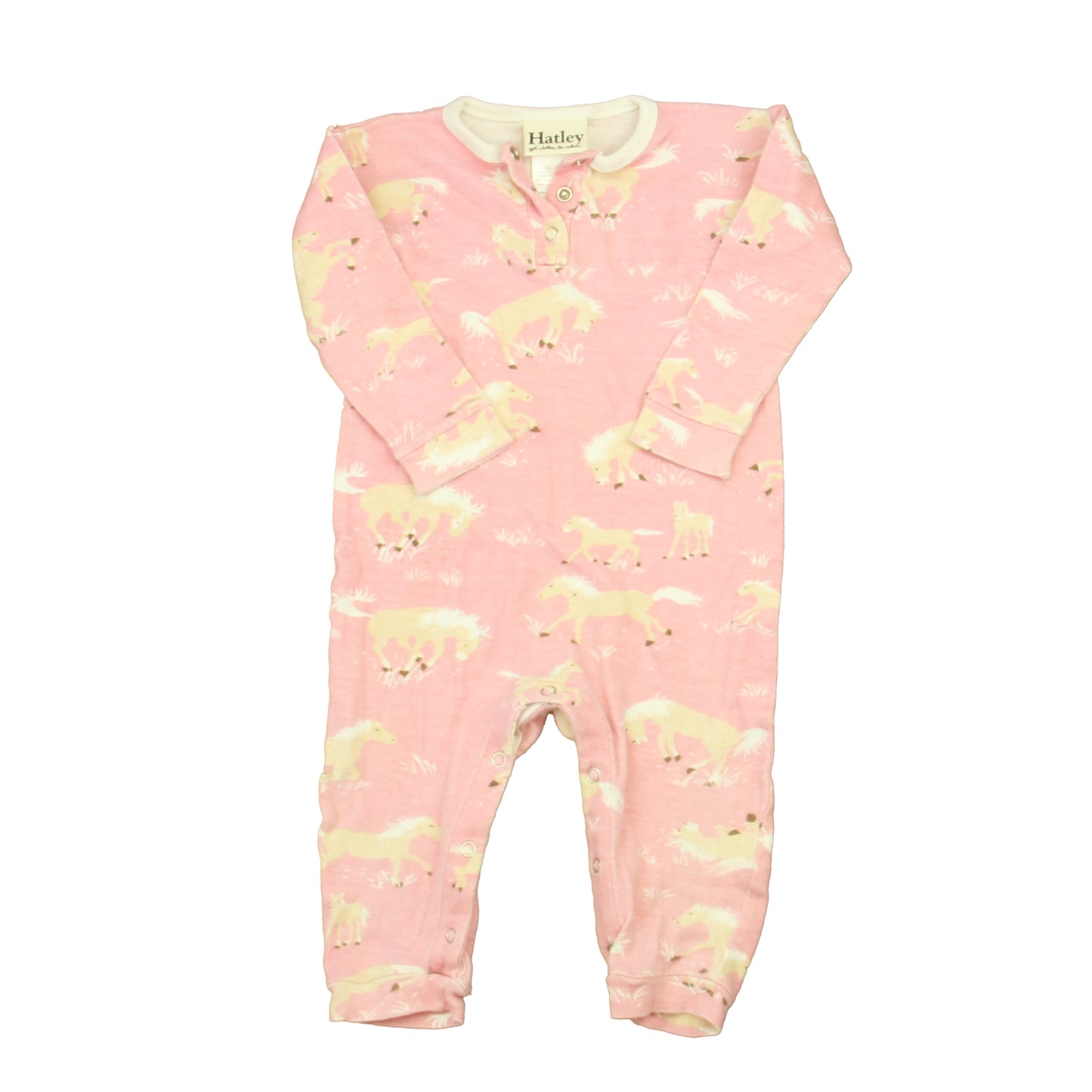 Hatley Girls Pink Horses 1-piece Non-footed Pajamas Size: 12-18 Months Pink Horses
