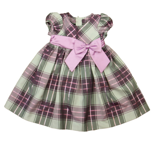 Holiday Editions Girls Purple | Gray Plaid Sweater Dress Size: 18 Months Purple | Gray Plaid