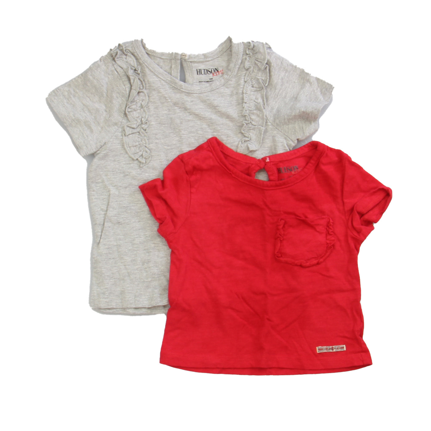 Hudson Girls Red | Gray T-Shirt Size: 24 Months Red | Gray