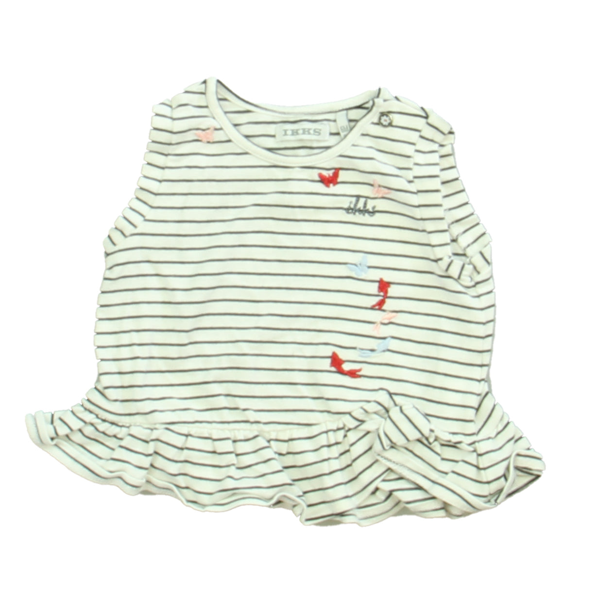 IKKS Girls White | Navy T-Shirt Size: 6 Months White | Navy