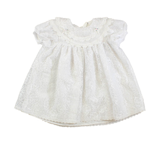 I'm wearing Kloz Girls White Special Occasion Dress Size: 24 Months White