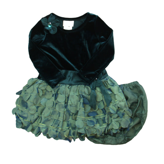Iris & Ivy Girls Green Dress Size: 24 Months Green