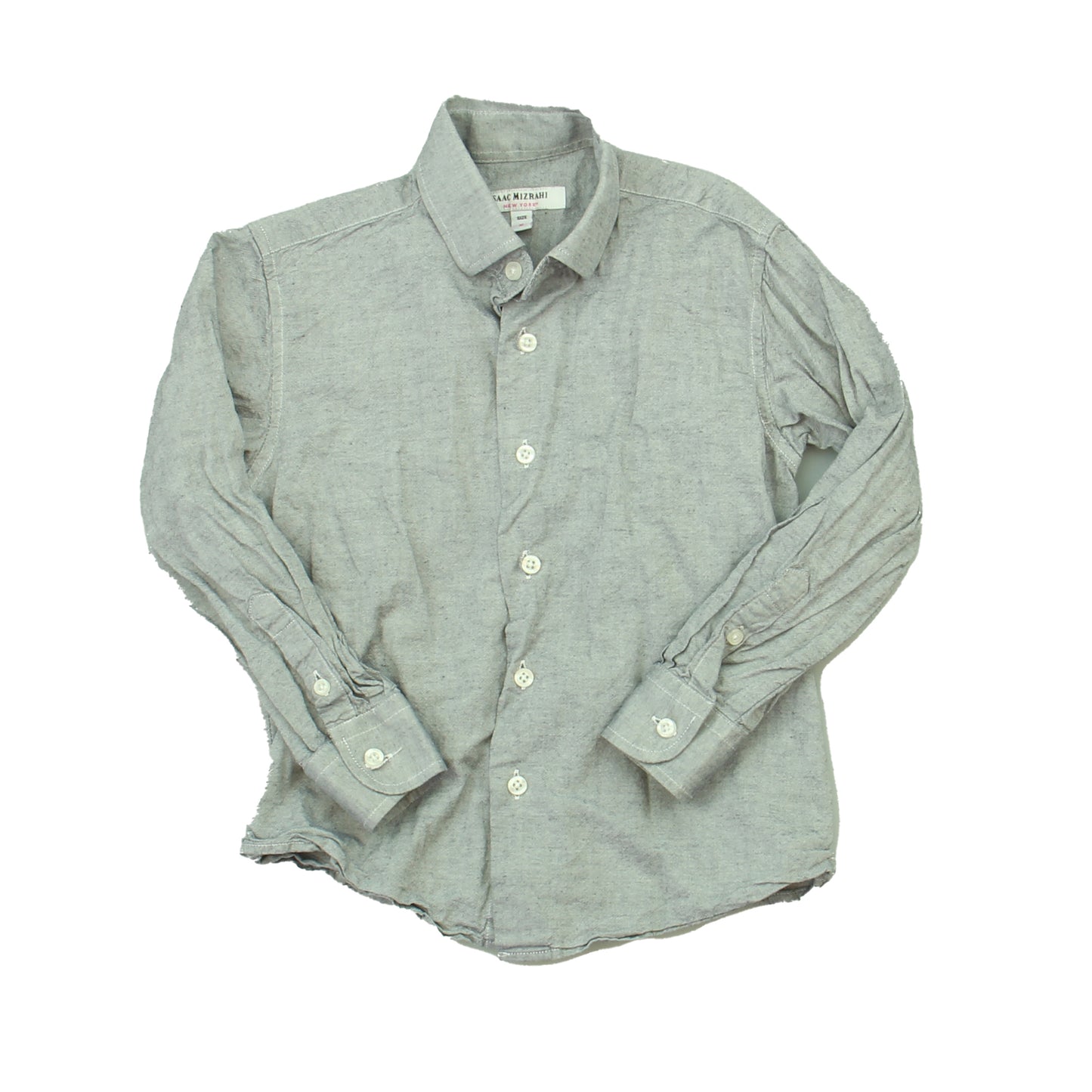 Isaac Mizrahi Boys Gray Button Down Long Sleeve Size: 5T