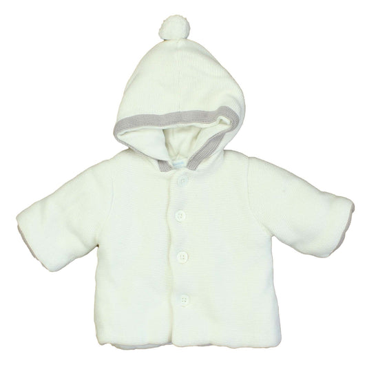 Jacadi Boys White | Tan Cardigan Size: 0-3 Months